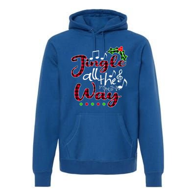 Jingle All The Way Funny Christmas Buffallo Green Plaid Gift Premium Hoodie