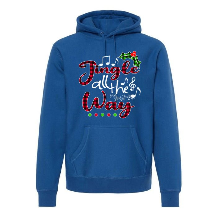 Jingle All The Way Funny Christmas Buffallo Green Plaid Gift Premium Hoodie