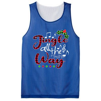 Jingle All The Way Funny Christmas Buffallo Green Plaid Gift Mesh Reversible Basketball Jersey Tank