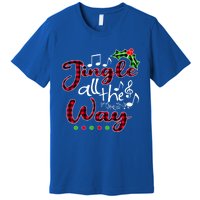 Jingle All The Way Funny Christmas Buffallo Green Plaid Gift Premium T-Shirt