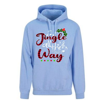 Jingle All The Way Funny Christmas Buffallo Green Plaid Gift Unisex Surf Hoodie