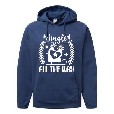 Jingle All The Way Funny Holiday Christmas Cute Gift Performance Fleece Hoodie