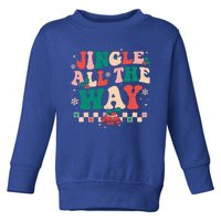 Jingle All The Way Groovy Retro Christmas Xmas Happy Holiday Gift Toddler Sweatshirt