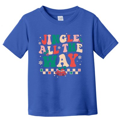 Jingle All The Way Groovy Retro Christmas Xmas Happy Holiday Gift Toddler T-Shirt