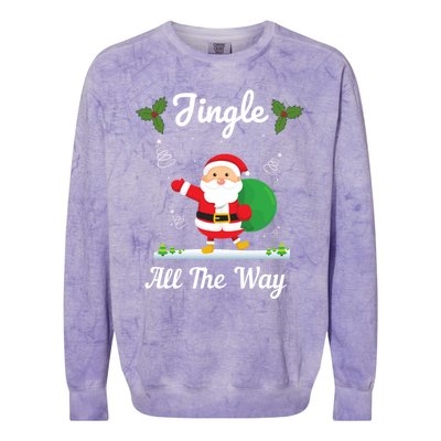 Jingle All The Way Holiday Santa Claus Father Christmas Gift Colorblast Crewneck Sweatshirt