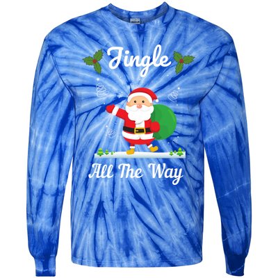 Jingle All The Way Holiday Santa Claus Father Christmas Gift Tie-Dye Long Sleeve Shirt