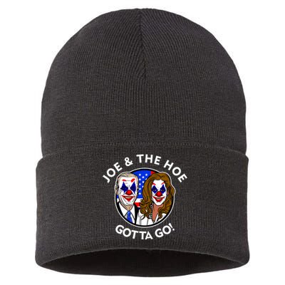 Joe And The Hoe Gotta Go Ho Biden Politian Clown Circus Sustainable Knit Beanie