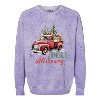 Jingle All The Way Funny Gift Colorblast Crewneck Sweatshirt