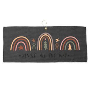 Jingle All The Way Rainbow Novelty Christmas Spirit Cool Gift Large Microfiber Waffle Golf Towel