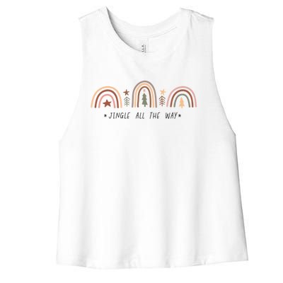 Jingle All The Way Rainbow Novelty Christmas Spirit Cool Gift Women's Racerback Cropped Tank