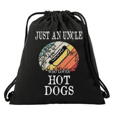 Just An Uncle Who Loves Hot Dogs Drawstring Bag