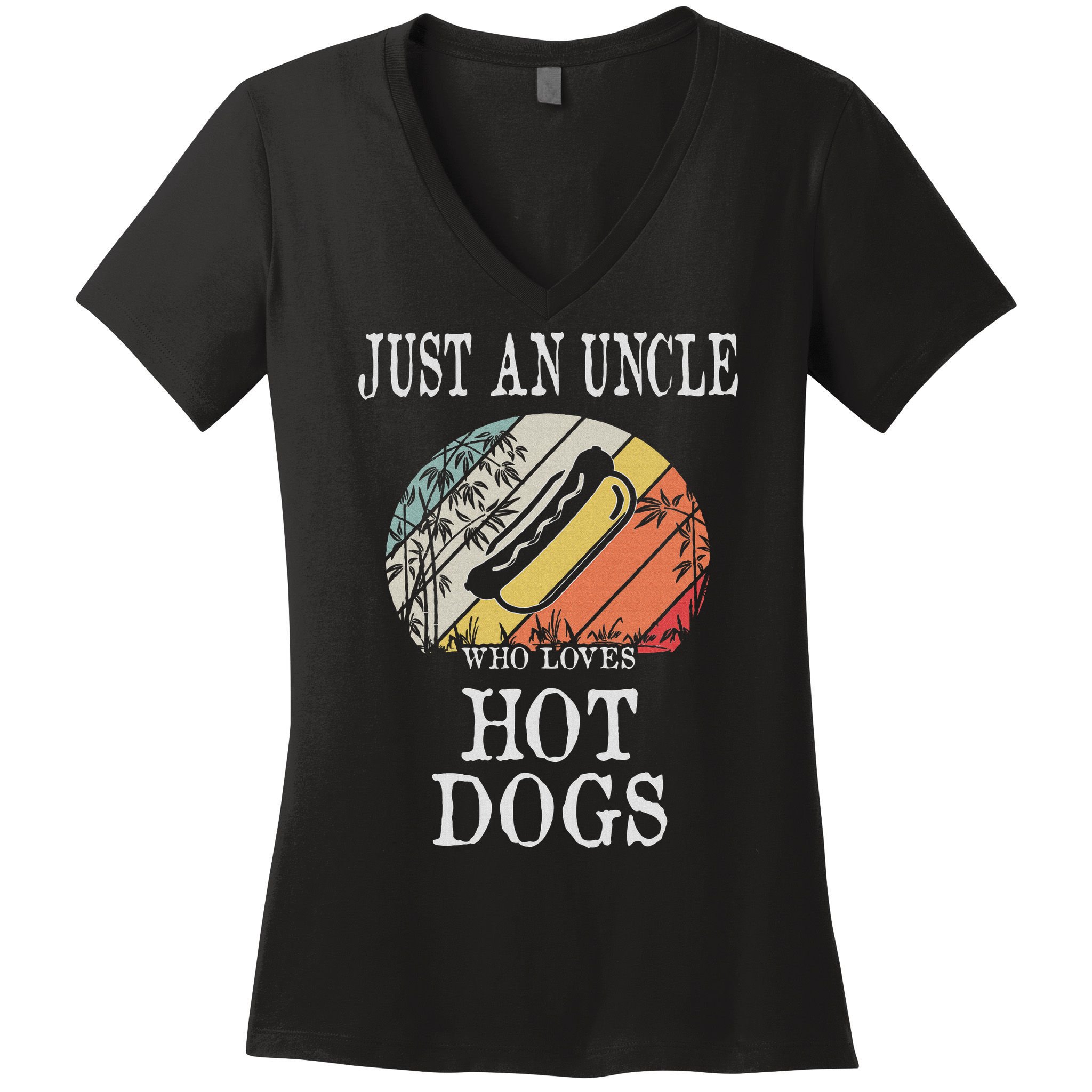 Just An Uncle Who Loves Hot Dogs Women's V-Neck T-Shirt