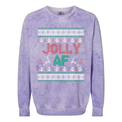 Jolly Af Ugly Christmas Styled Christmas Gift Colorblast Crewneck Sweatshirt