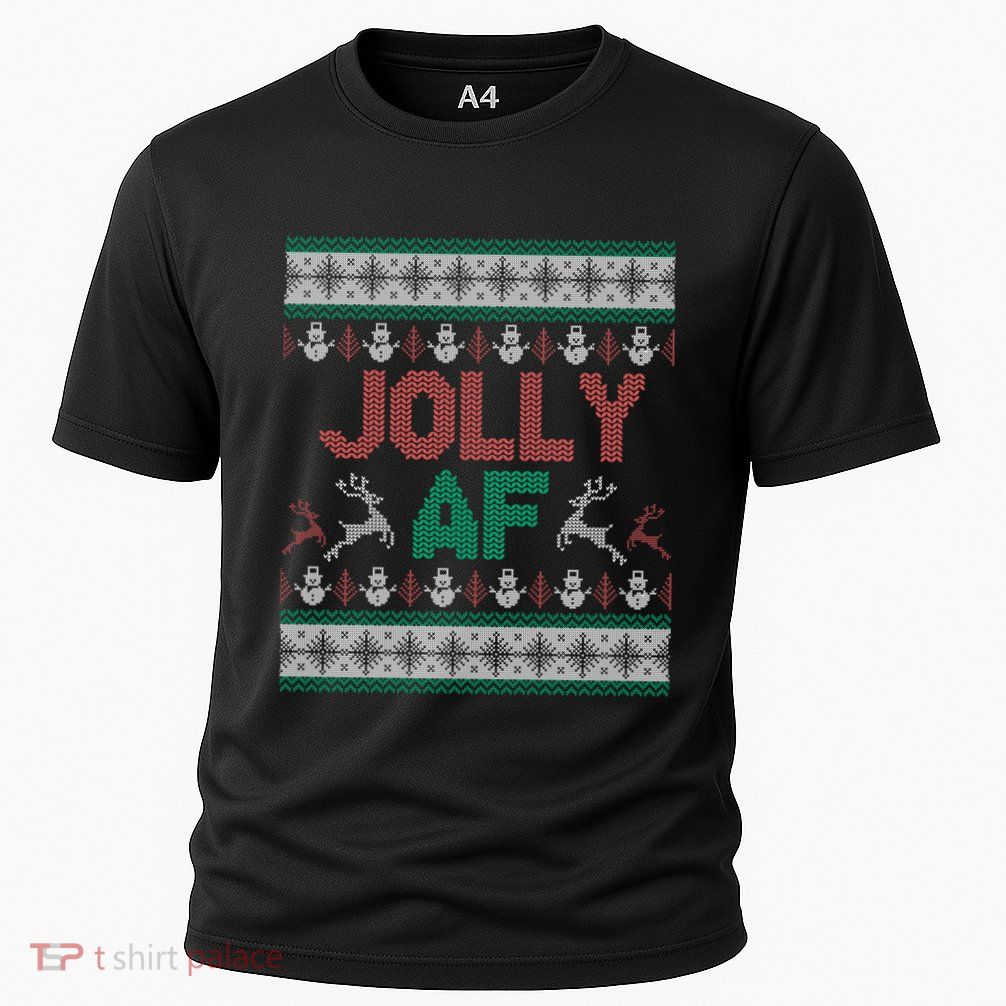 Jolly Af Ugly Christmas Styled Christmas Gift Cooling Performance Crew T-Shirt