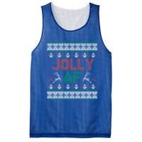 Jolly Af Ugly Christmas Styled Christmas Gift Mesh Reversible Basketball Jersey Tank