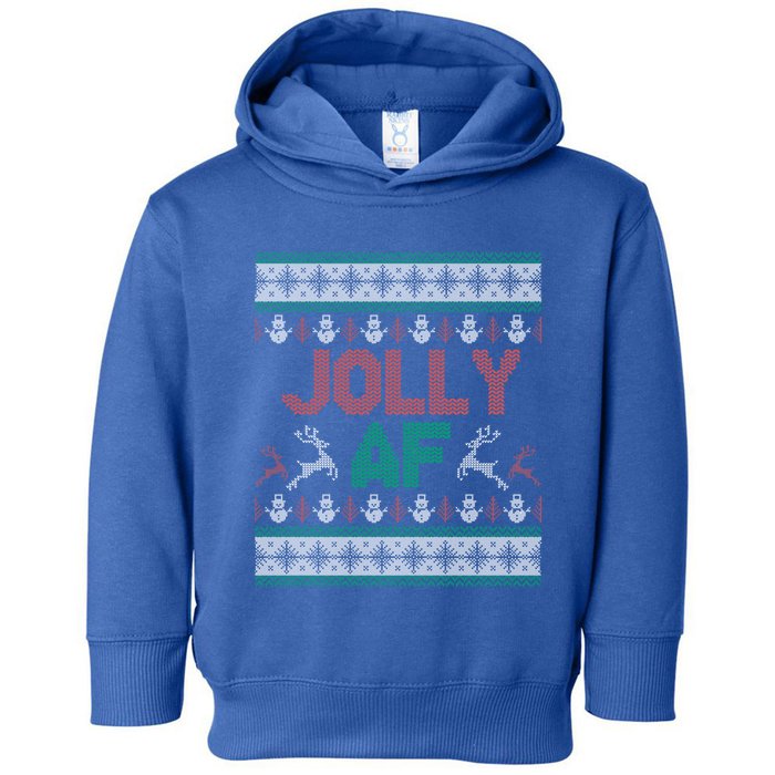 Jolly Af Ugly Christmas Styled Christmas Gift Toddler Hoodie