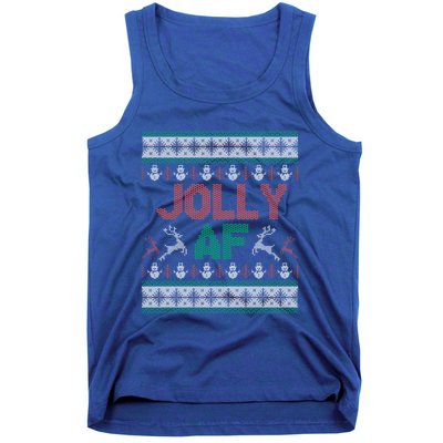 Jolly Af Ugly Christmas Styled Christmas Gift Tank Top