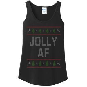 Jolly Af Ugly Christmas Sweater Style Ladies Essential Tank