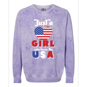 Just A United States Us Flag American 4th Of July Funny Gift Colorblast Crewneck Sweatshirt