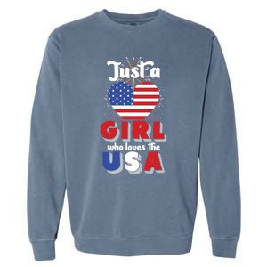 Just A United States Us Flag American 4th Of July Funny Gift Garment-Dyed Sweatshirt