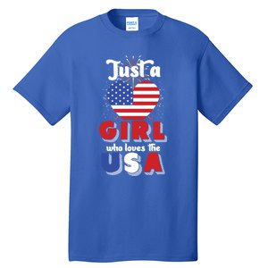 Just A United States Us Flag American 4th Of July Funny Gift Tall T-Shirt