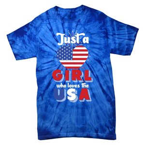 Just A United States Us Flag American 4th Of July Funny Gift Tie-Dye T-Shirt