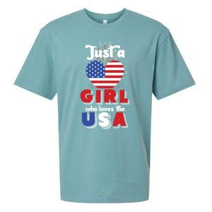 Just A United States Us Flag American 4th Of July Funny Gift Sueded Cloud Jersey T-Shirt