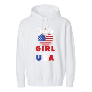 Just A United States Us Flag American 4th Of July Funny Gift Garment-Dyed Fleece Hoodie