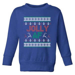 Jolly Af Ugly Christmas Styled Christmas Gift Toddler Sweatshirt