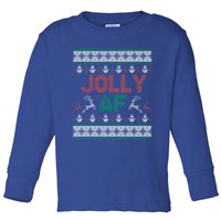 Jolly Af Ugly Christmas Styled Christmas Gift Toddler Long Sleeve Shirt