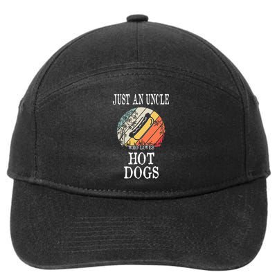 Just An Uncle Who Loves Hot Dogs 7-Panel Snapback Hat