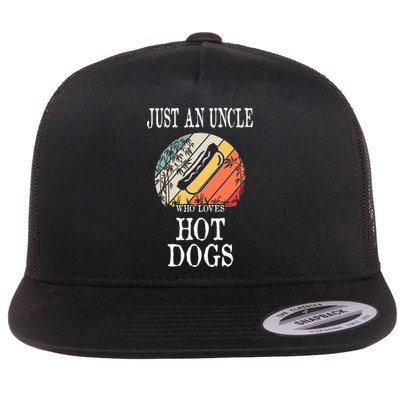 Just An Uncle Who Loves Hot Dogs Flat Bill Trucker Hat