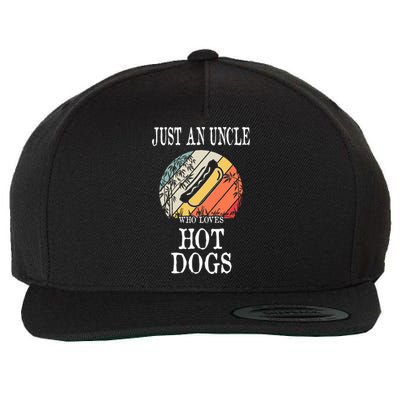 Just An Uncle Who Loves Hot Dogs Wool Snapback Cap