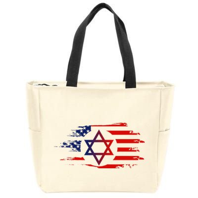 Jewish American Usa Flag With Star Of David Israel Zip Tote Bag