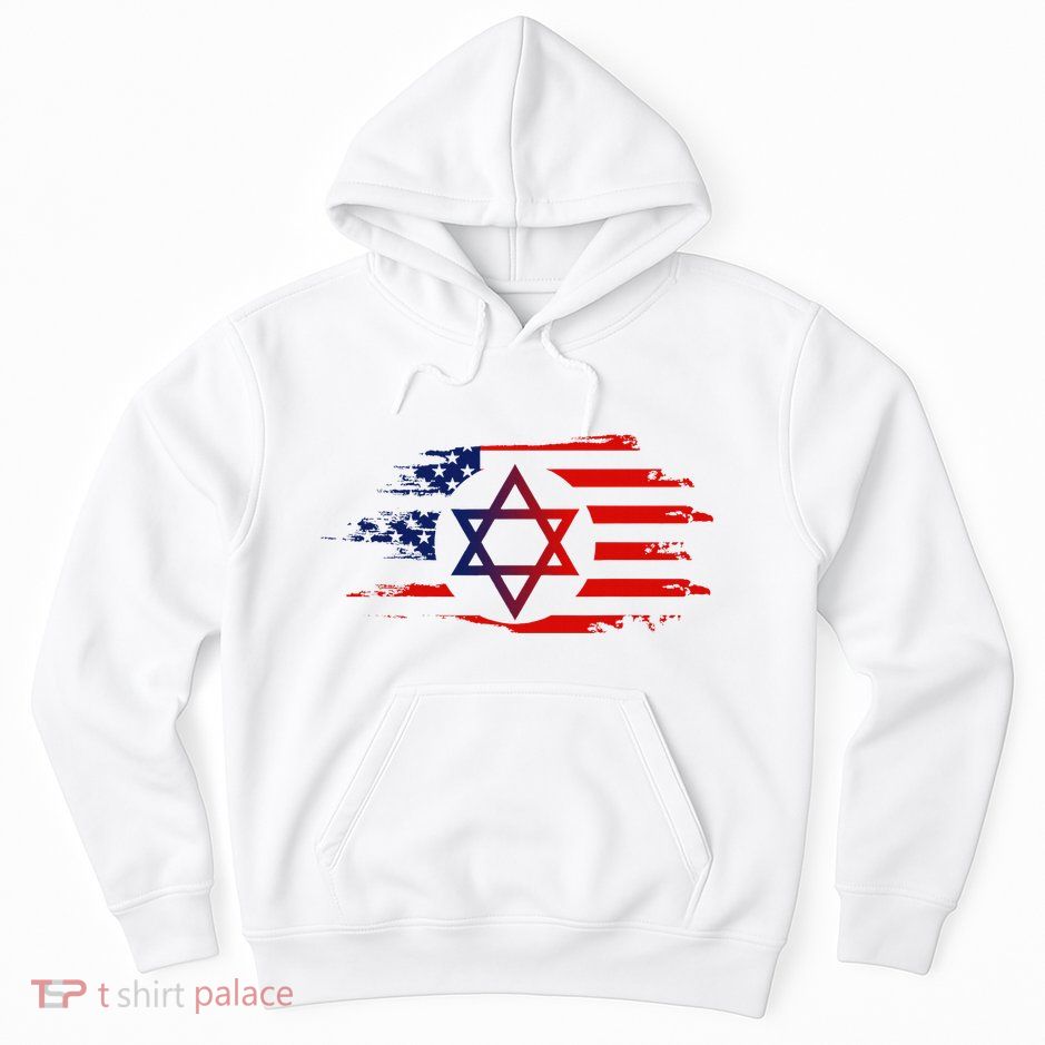 Jewish American Usa Flag With Star Of David Israel Hoodie