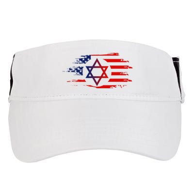Jewish American Usa Flag With Star Of David Israel Adult Drive Performance Visor