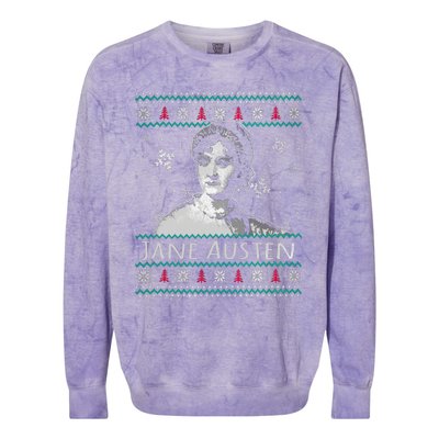 Jane Austen Ugly Christmas Sweater Design Xmas Book Lover Cool Gift Colorblast Crewneck Sweatshirt