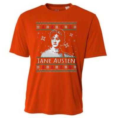 Jane Austen Ugly Christmas Sweater Design Xmas Book Lover Cool Gift Cooling Performance Crew T-Shirt