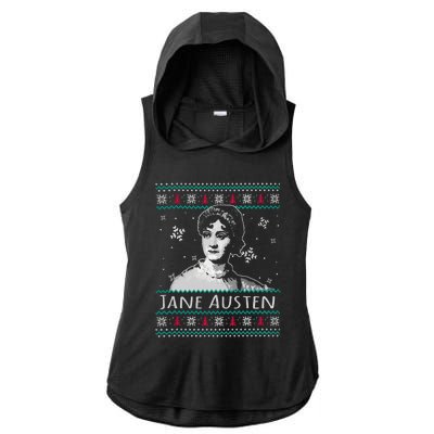 Jane Austen Ugly Christmas Sweater Design Xmas Book Lover Cool Gift Ladies PosiCharge Tri-Blend Wicking Draft Hoodie Tank