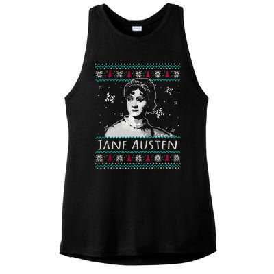 Jane Austen Ugly Christmas Sweater Design Xmas Book Lover Cool Gift Ladies PosiCharge Tri-Blend Wicking Tank