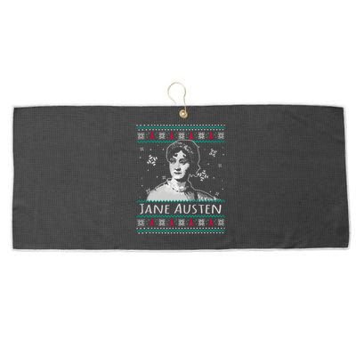 Jane Austen Ugly Christmas Sweater Design Xmas Book Lover Cool Gift Large Microfiber Waffle Golf Towel