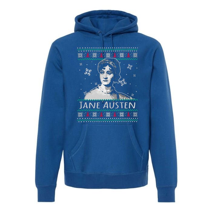 Jane Austen Ugly Christmas Sweater Design Xmas Book Lover Cool Gift Premium Hoodie