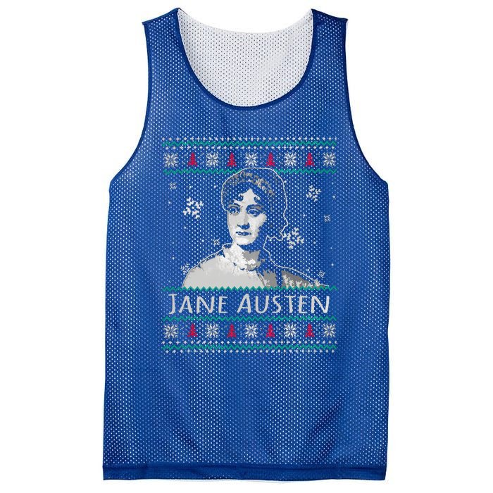 Jane Austen Ugly Christmas Sweater Design Xmas Book Lover Cool Gift Mesh Reversible Basketball Jersey Tank