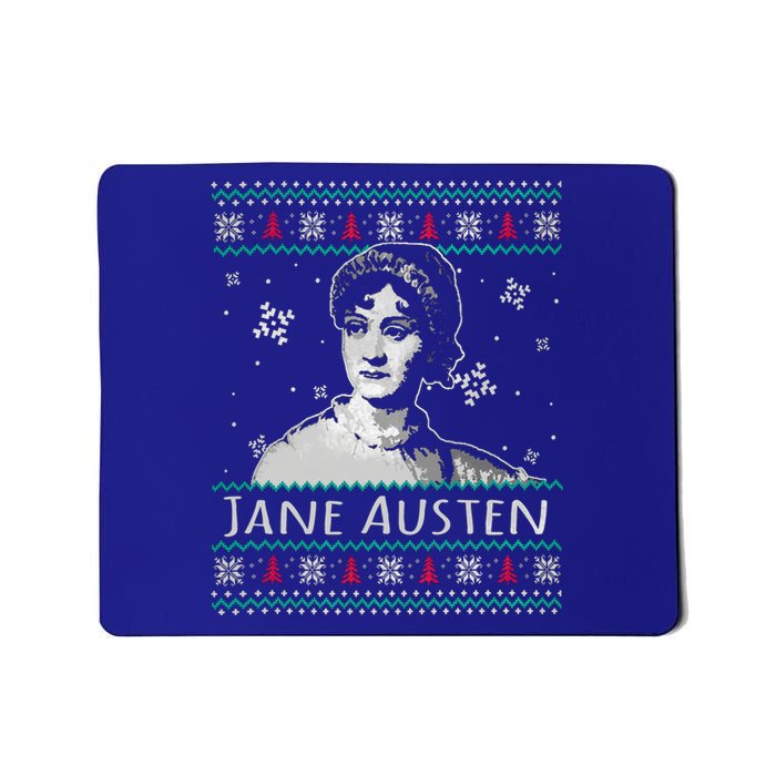 Jane Austen Ugly Christmas Sweater Design Xmas Book Lover Cool Gift Mousepad