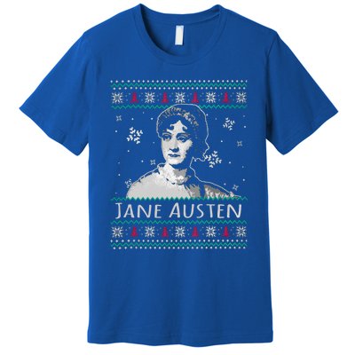 Jane Austen Ugly Christmas Sweater Design Xmas Book Lover Cool Gift Premium T-Shirt