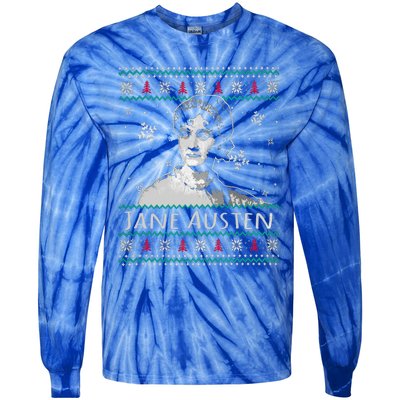 Jane Austen Ugly Christmas Sweater Design Xmas Book Lover Cool Gift Tie-Dye Long Sleeve Shirt