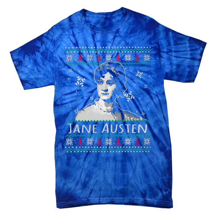 Jane Austen Ugly Christmas Sweater Design Xmas Book Lover Cool Gift Tie-Dye T-Shirt