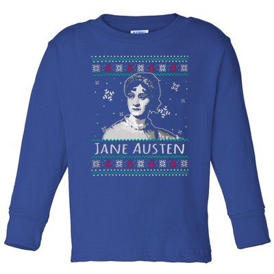 Jane Austen Ugly Christmas Sweater Design Xmas Book Lover Cool Gift Toddler Long Sleeve Shirt