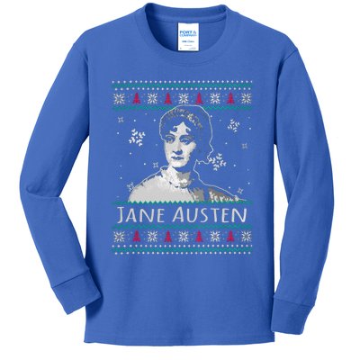 Jane Austen Ugly Christmas Sweater Design Xmas Book Lover Cool Gift Kids Long Sleeve Shirt