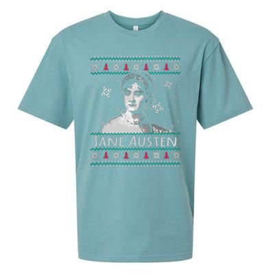 Jane Austen Ugly Christmas Sweater Design Xmas Book Lover Cool Gift Sueded Cloud Jersey T-Shirt